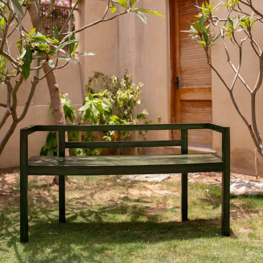 Verdant Ash Bench | Bela hand-painted by Bela