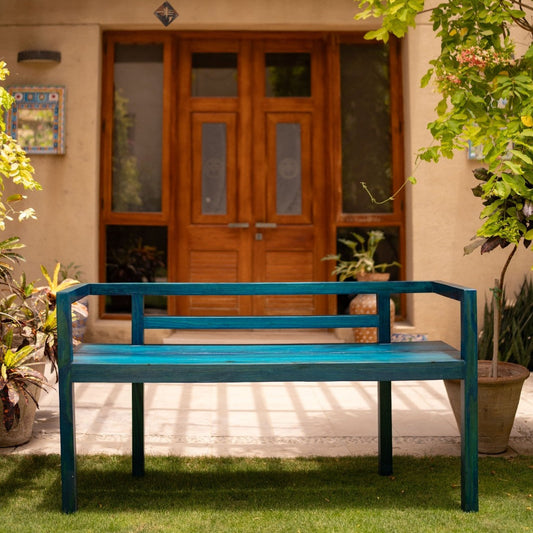 Cobalt Grain Bench | Bela hand-painted by Bela